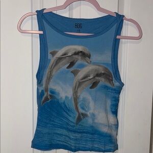 BDG Ocean Blue Dolphin Tank Top